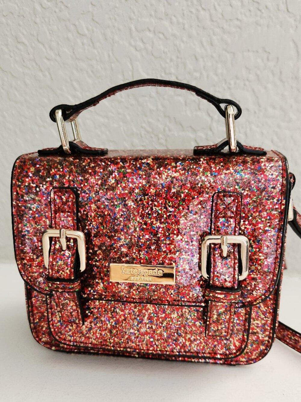 New Kate Spade NY Multi-Color Glitter Crossbody Bag Purse